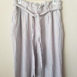 BOGO✨ Striped Paperbag Ankle Pants